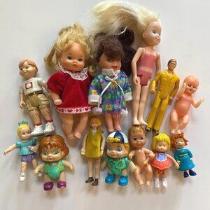 Vintage Small Dolls Lot Girls Kids Toys 1980s 1990s Barbie Quints Random